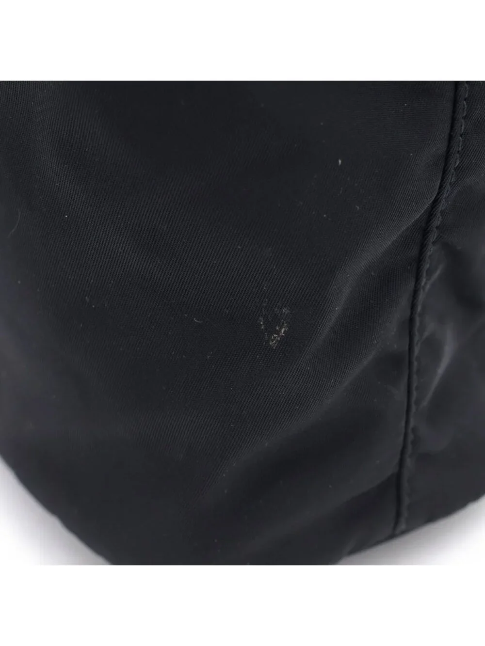 Prada Drawstring Pouch Triangle Logo Ri Nylon Tessuto Black